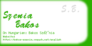 szenia bakos business card